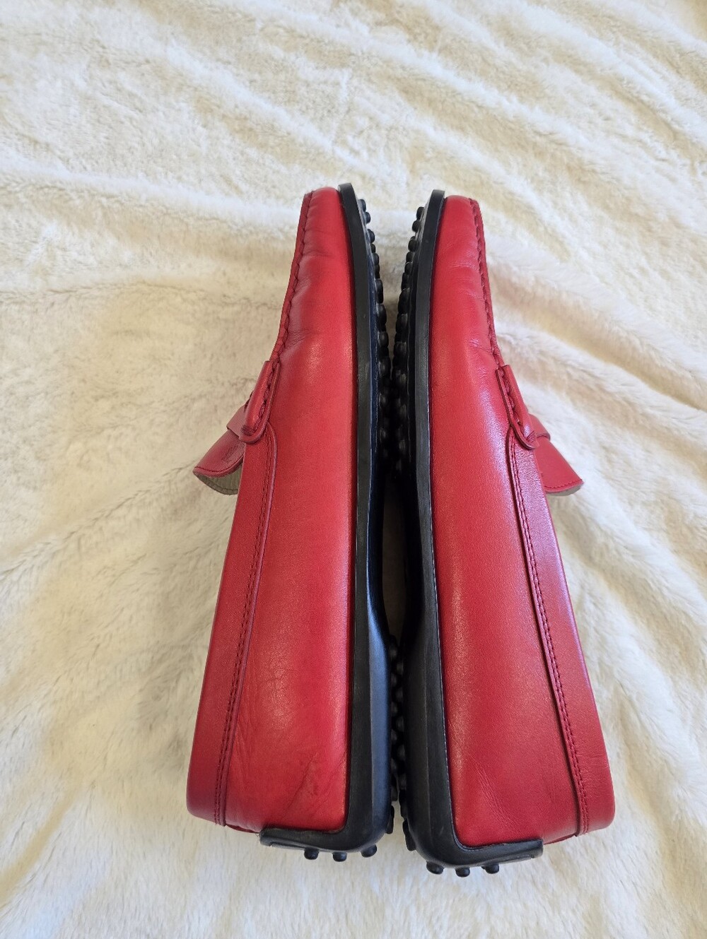Tod’s Gommino Red Leather Driving Loafer Vintage Women's Size 11 Penny Loafer - Picture 10 of 13